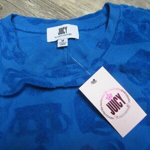 NWT Juicy Couture Blue Crop Top with Terrycloth Crowns